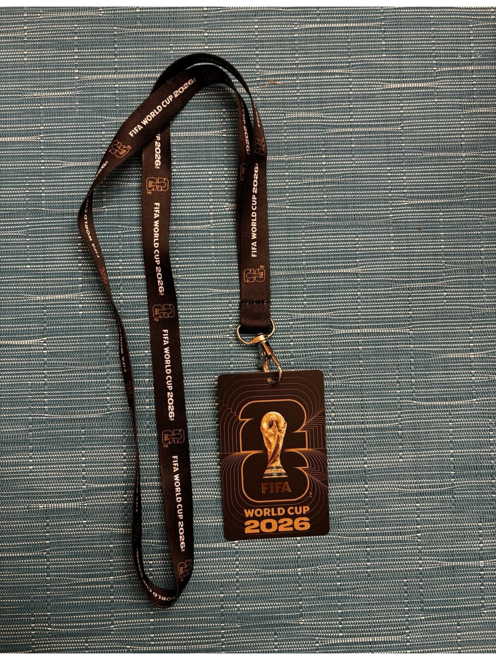 FIFA World Cup 2026 Soccer Lanyard w/ Credential Card, One Size Black/Gold